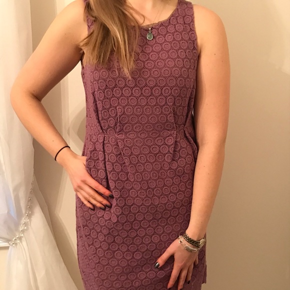anthropologie purple lace dress